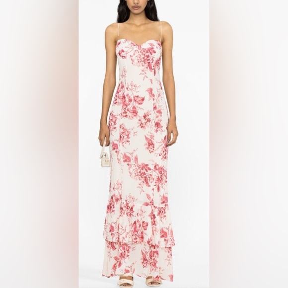 Floral Maxi Dress with Ruffle Hem - Picture 2 of 3